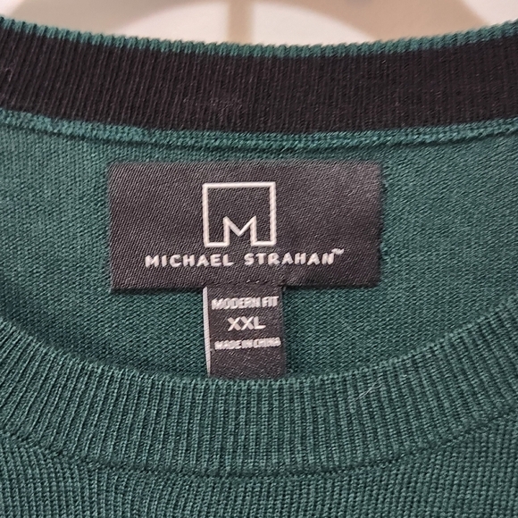 Michael Strahan Mens XXL Modern Fit Stripe Crewneck Wool Blend Sweater - Picture 6 of 8